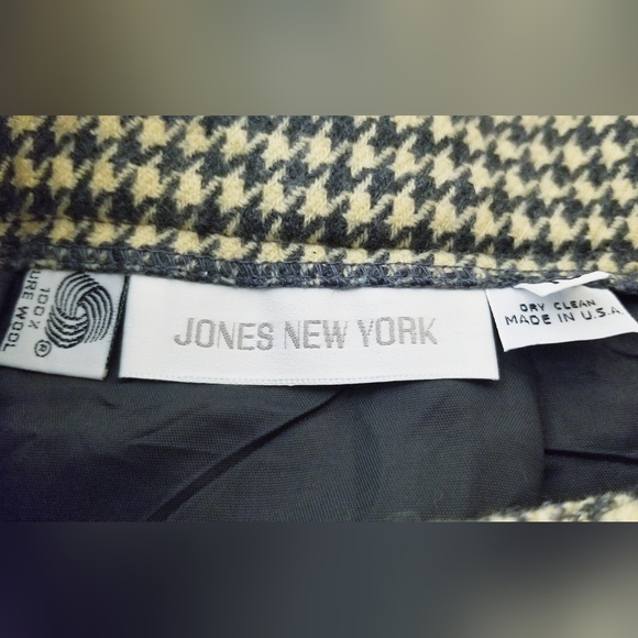 Vintage Jones New York Houndstooth 100% Pure Wool Skirt - Picture 15 of 15